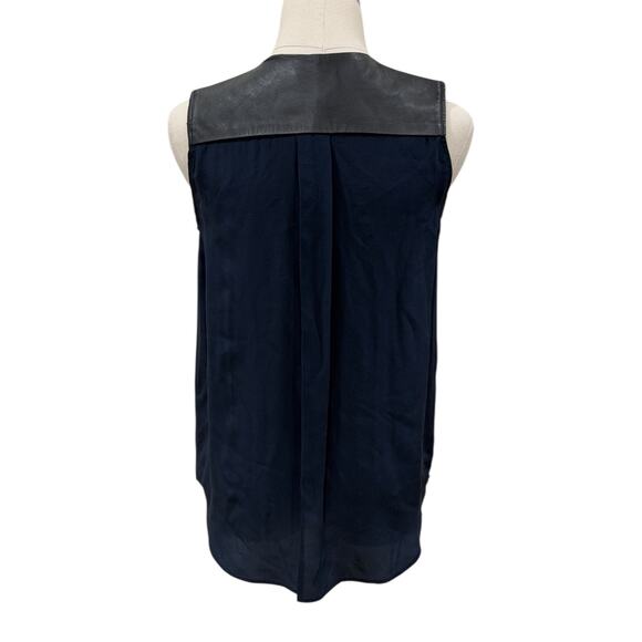 Sea New York Leather & Silk Button Down Blouse - Picture 5 of 6